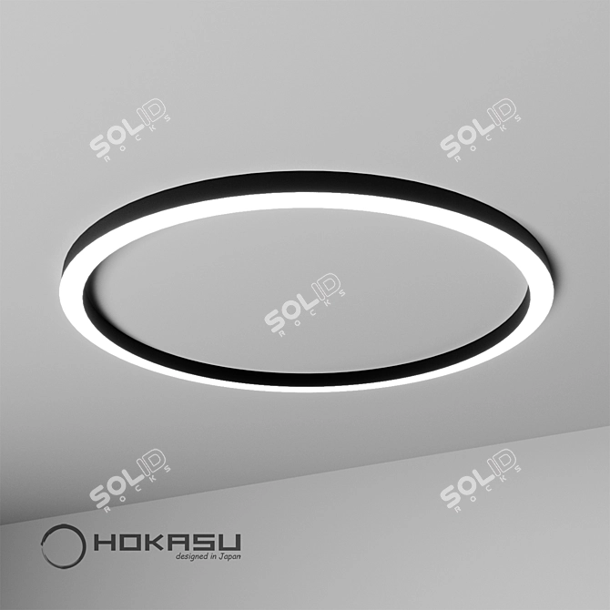 HOKASU Halo: Stylish Aluminum Pendant Light 3D model image 4