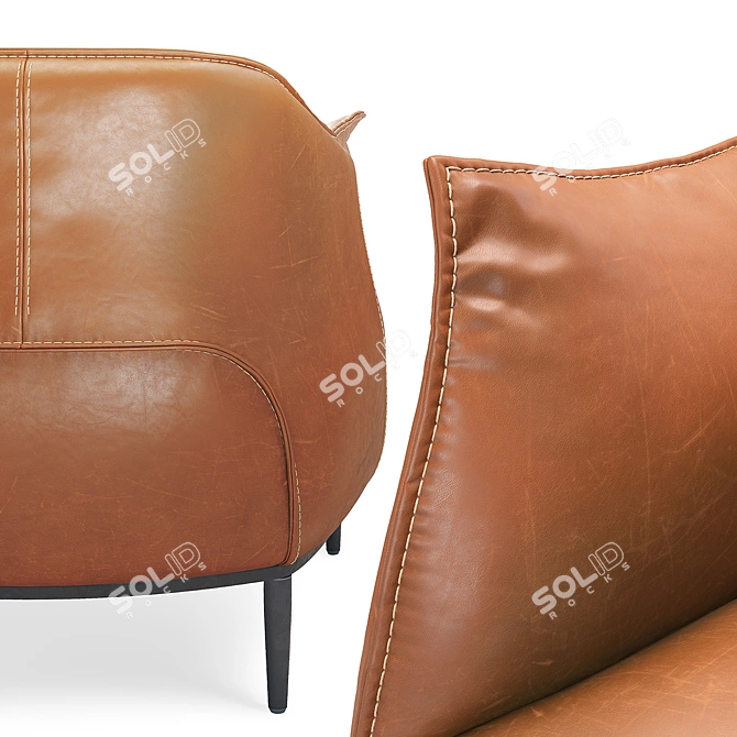 Stylish Julian Coffee Chair 3D model image 2