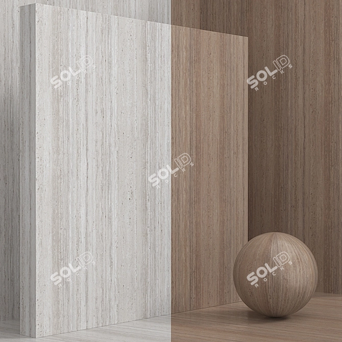 Seamless Stone Travertine Set 111 3D model image 2