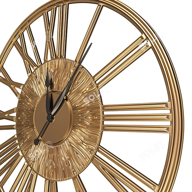 Elegant Glow - Handcrafted Gold Timepiece 3D model image 2