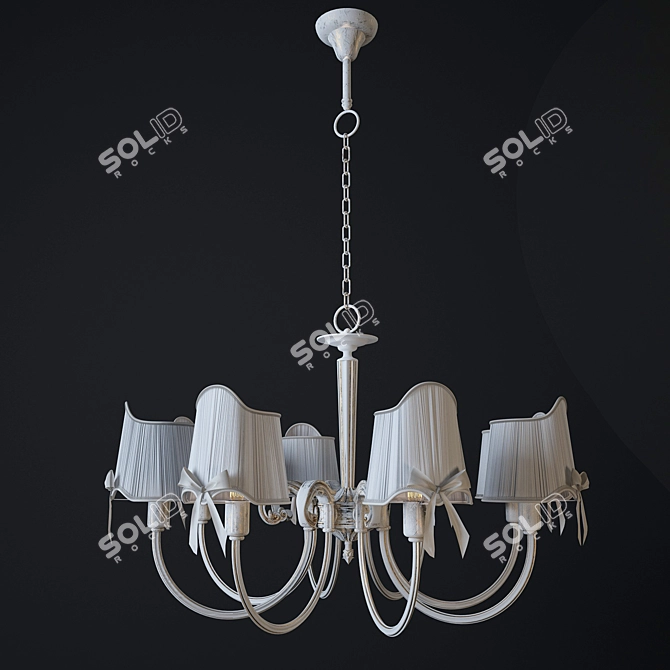 Elegant Kate Chandelier: FR2749-PL-08-WG 3D model image 1