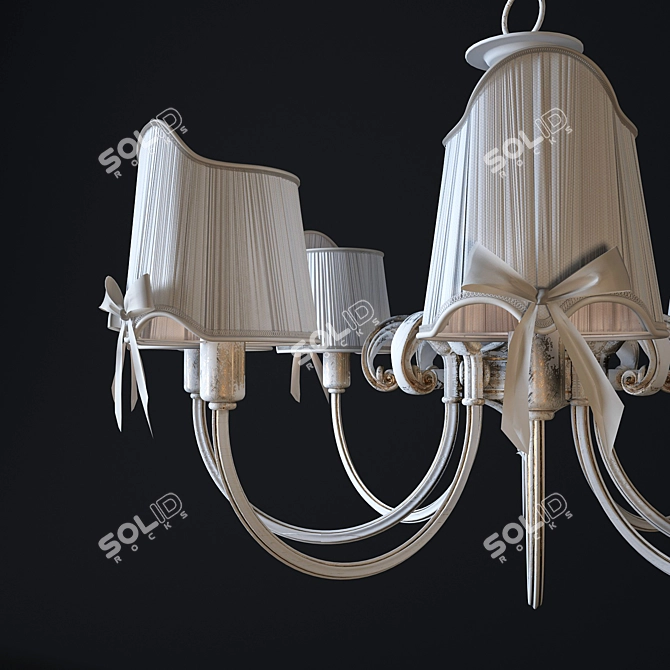 Elegant Kate Chandelier: FR2749-PL-08-WG 3D model image 2