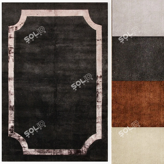 Elegant Torino Rug Set 3D model image 1