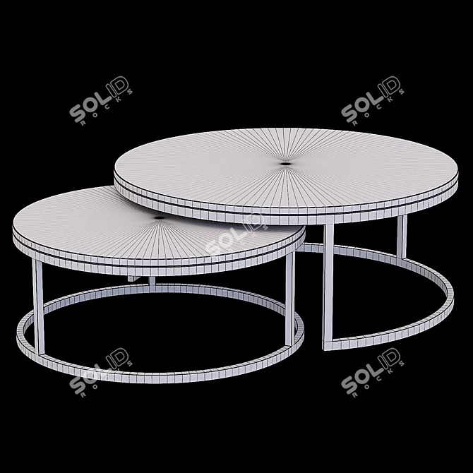 Stylish Nested Coffee Tables - Garda Decor 3D model image 2
