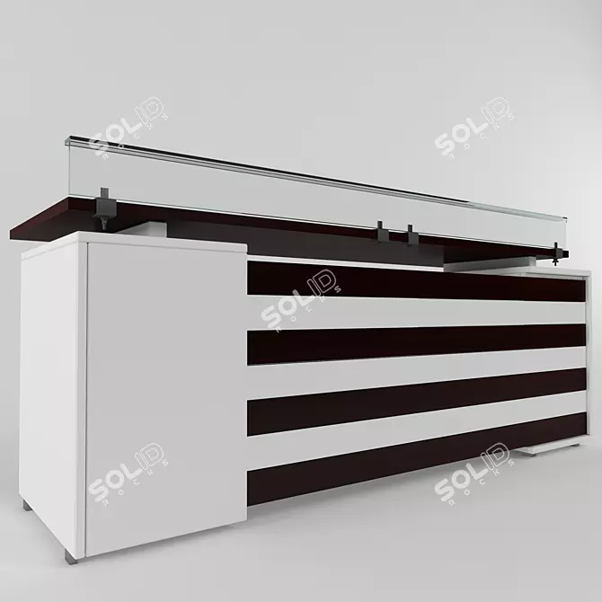 Sleek Office Desk: Modern Design 3D model image 1