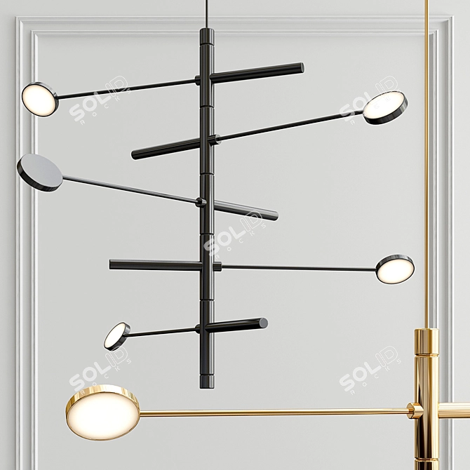 Regal Illumination: Kingpin Pendant 3D model image 1