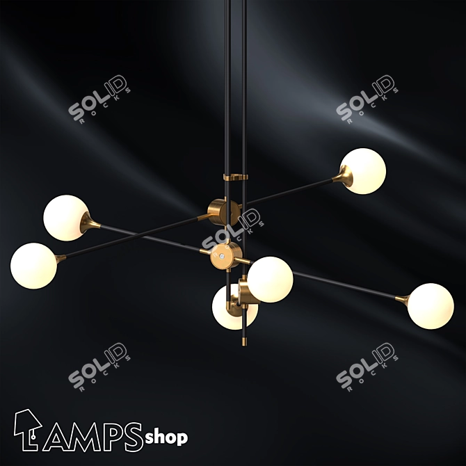 Elegant Bullarium Pendant Light 3D model image 1