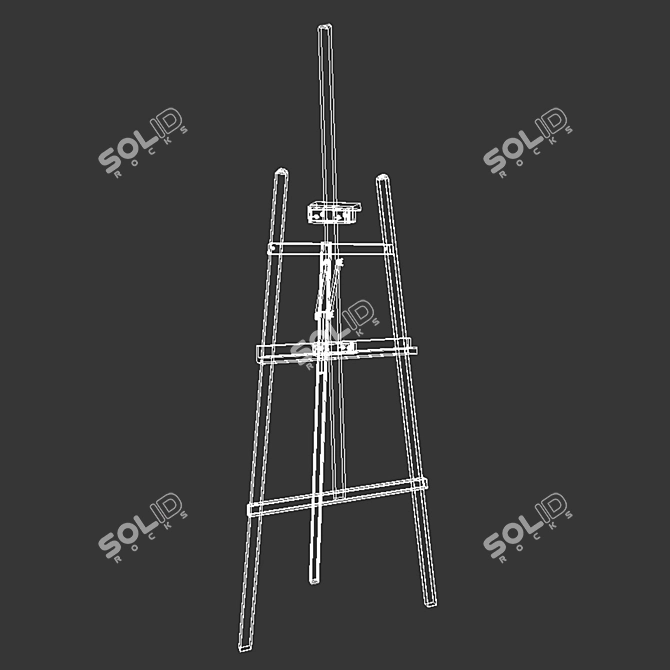 Artistic Wood Easel - мольберт 3D model image 2