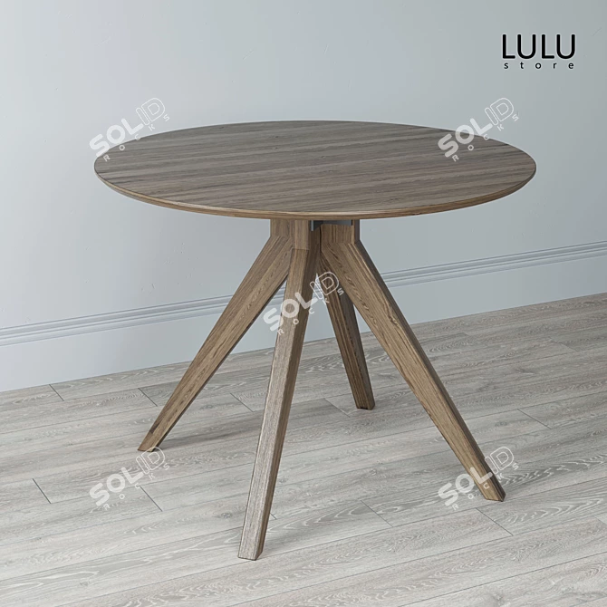 Elegant Oak Dining Table 3D model image 1