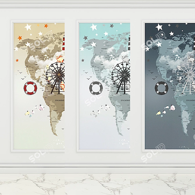 WALLSTREET Funny Tour: Playful Wall Décor 3D model image 2