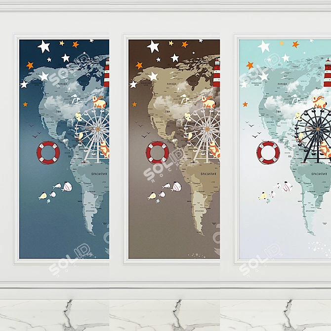 WALLSTREET Funny Tour: Playful Wall Décor 3D model image 3