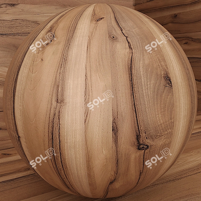 Seamless Wood & Walnut Material Set 3D model image 3