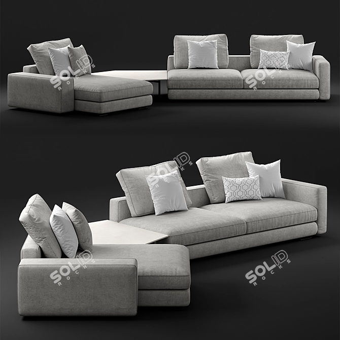 Modern 5 Seater Flou Myplace Sofa 3D model image 1