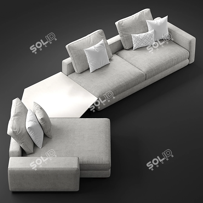 Modern 5 Seater Flou Myplace Sofa 3D model image 2