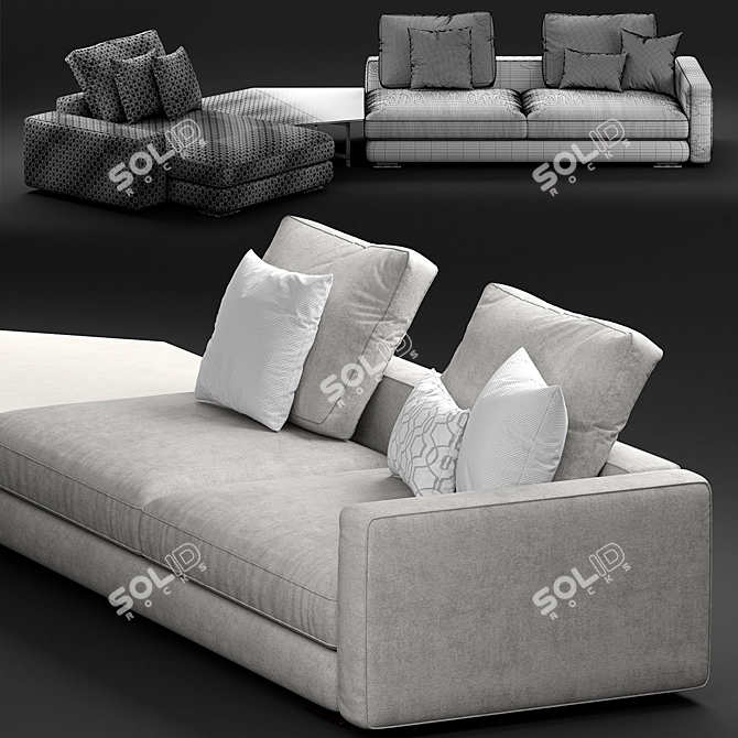 Modern 5 Seater Flou Myplace Sofa 3D model image 3