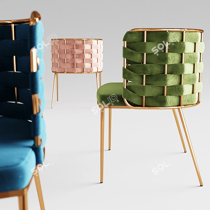 Metal and Fabric Chair by Loftdesign 3D model image 2