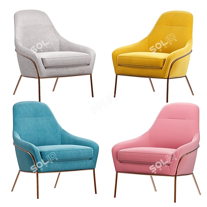 Modern Valentina Chair: Vibrant Colors & Sleek Design 3D model image 1