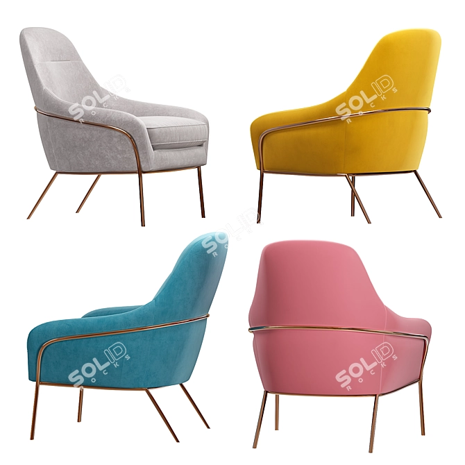 Modern Valentina Chair: Vibrant Colors & Sleek Design 3D model image 2