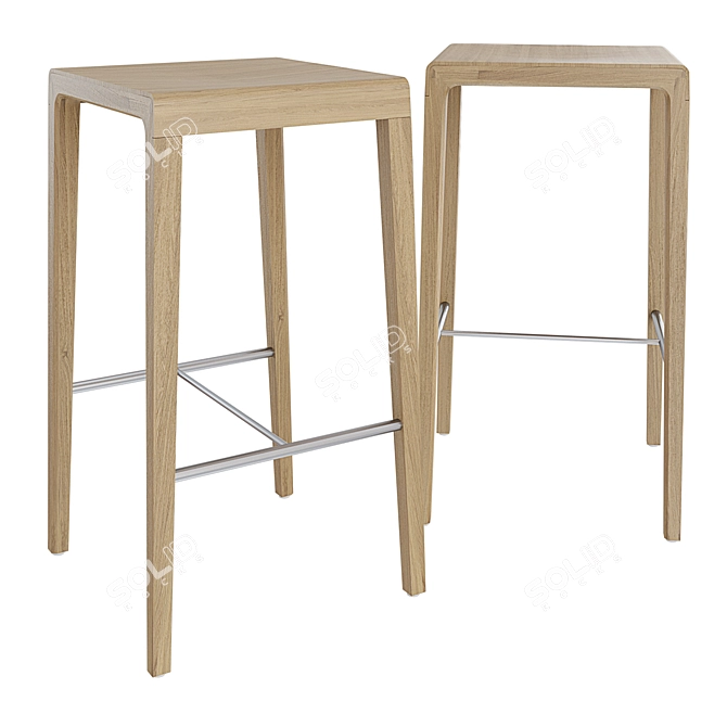 Sleek and Stylish Surf Bar Stool 3D model image 1