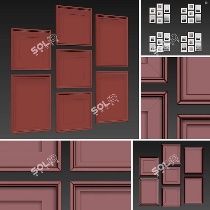 Versatile Collection of 7 Picture Frames 3D model image 3