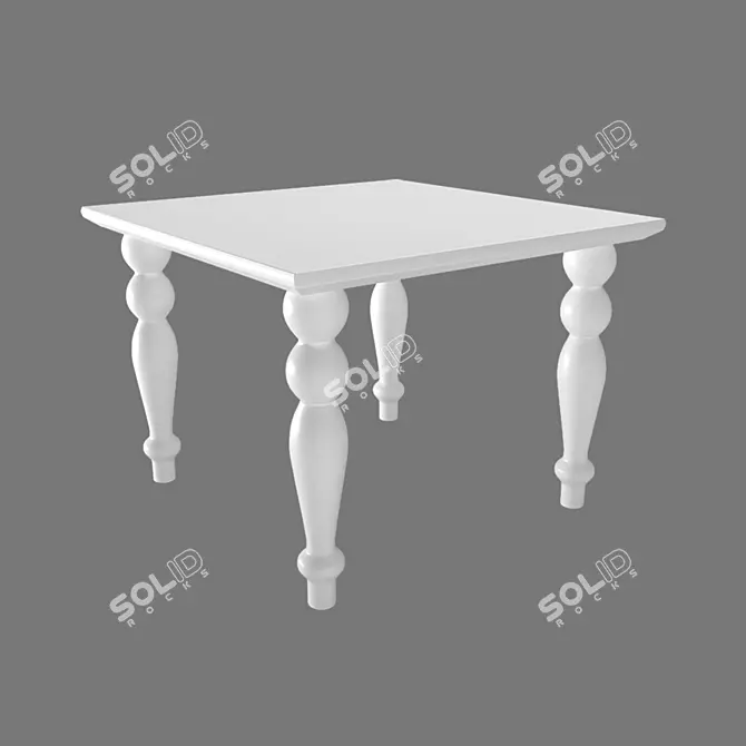 Heritage Square White Coffee Table 3D model image 1