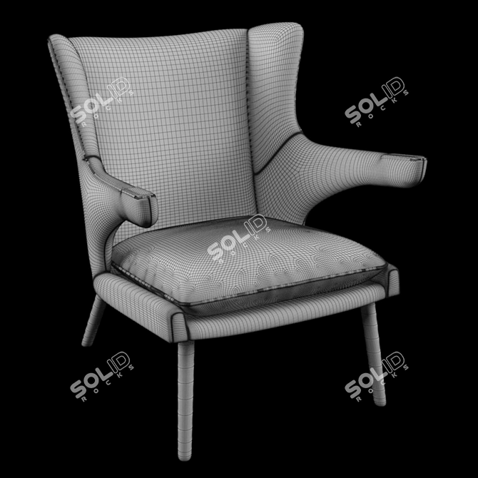 Cozy Papa Bear Armchair 3D model image 2