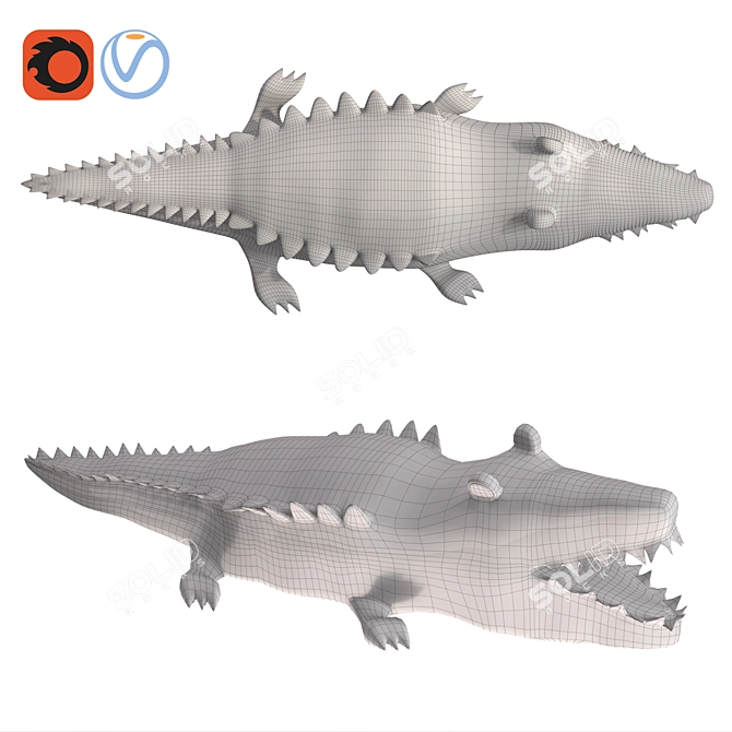 Playful Croc Plush Toy 3D model image 3