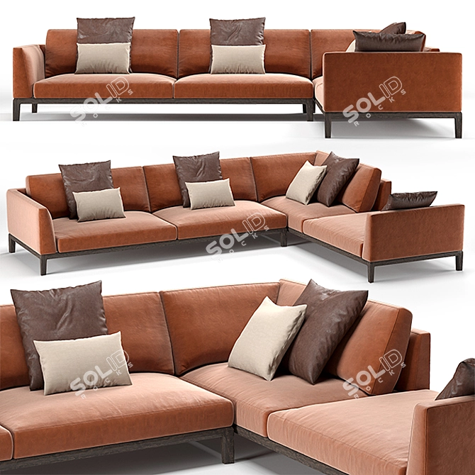 Modern Akita Sofa: Sleek and Luxurious 3D model image 1