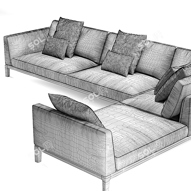 Modern Akita Sofa: Sleek and Luxurious 3D model image 3
