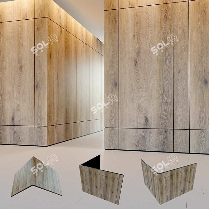 Title: Wooden 3D Wall Panel 3D model image 1