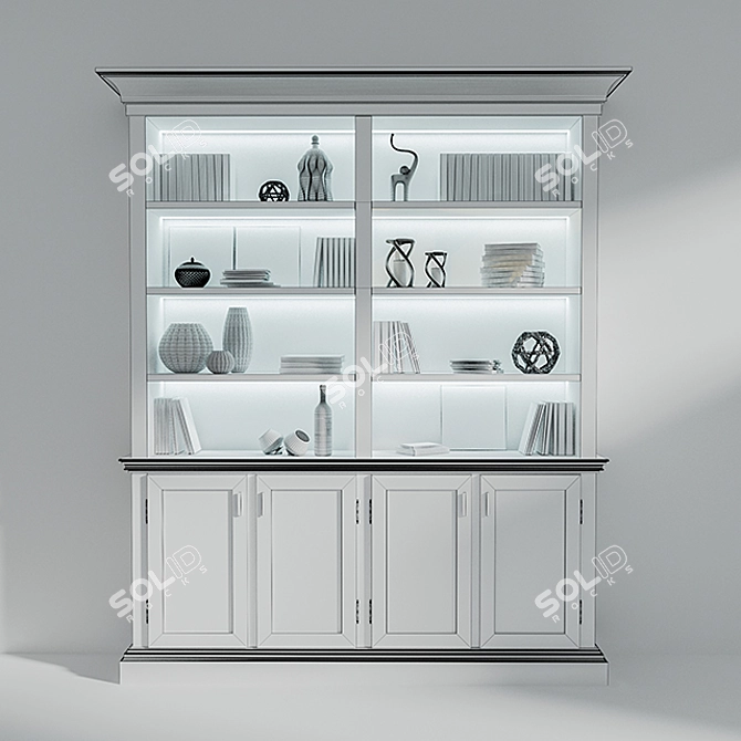 Amir's Stylish Bookcase: Design & Render 3D model image 3