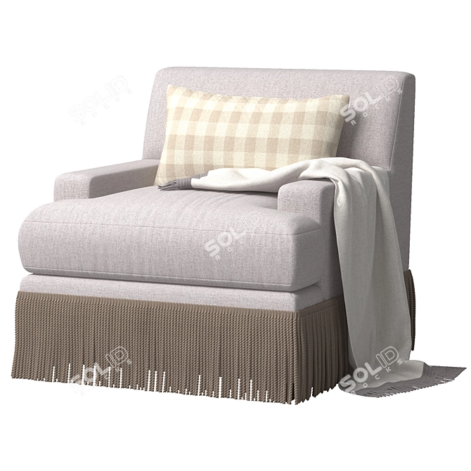 Elegant Baker Yves Lounge Chair 3D model image 1