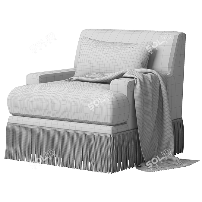 Elegant Baker Yves Lounge Chair 3D model image 3
