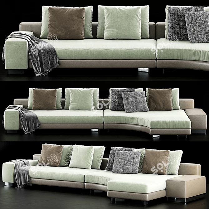 Delcourt Design Minotti Daniels Sofa 3D model image 1