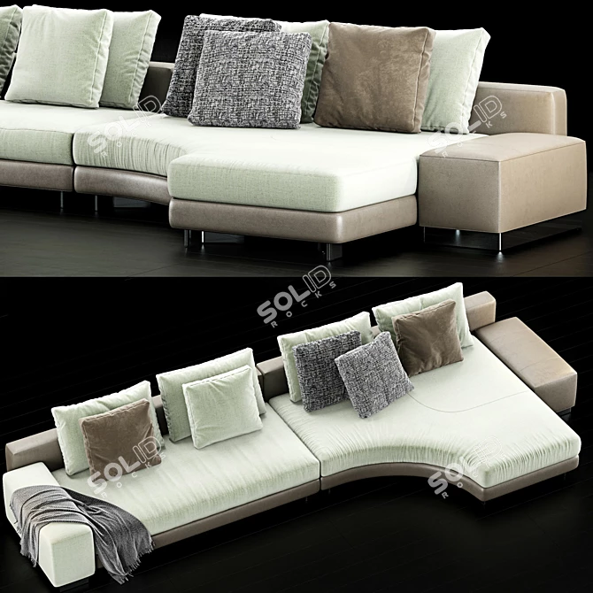 Delcourt Design Minotti Daniels Sofa 3D model image 2