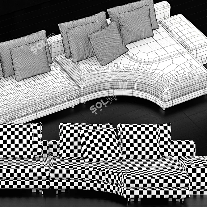 Delcourt Design Minotti Daniels Sofa 3D model image 3