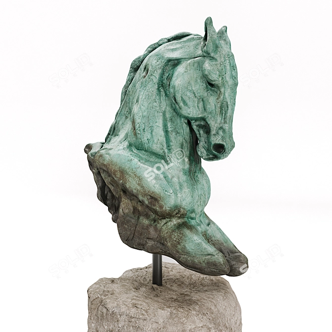 Elegant Stephanie Revennaugh Horse Bust 3D model image 2