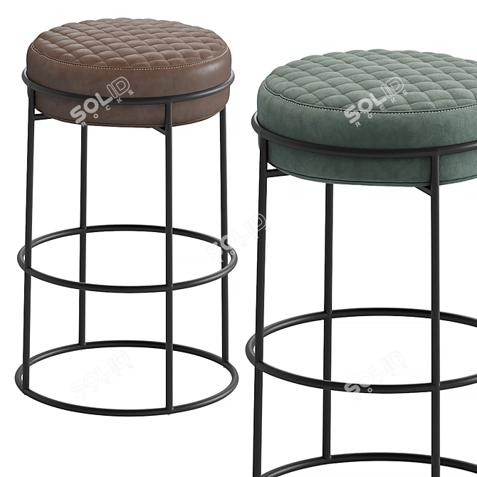 Elegant ATOLLO Upholstered Stool 3D model image 1