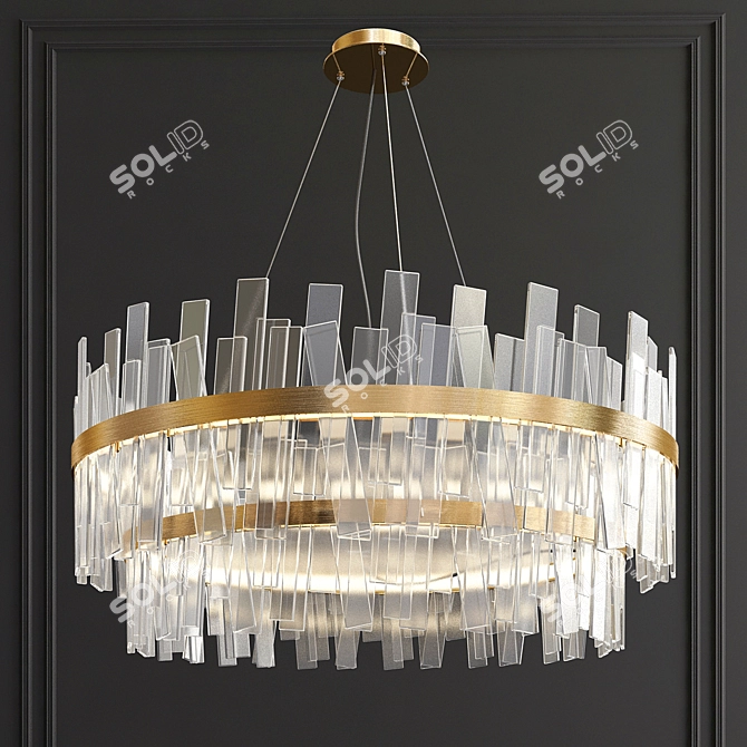 Elegant Double Tier Aquitaine Chandelier 3D model image 1