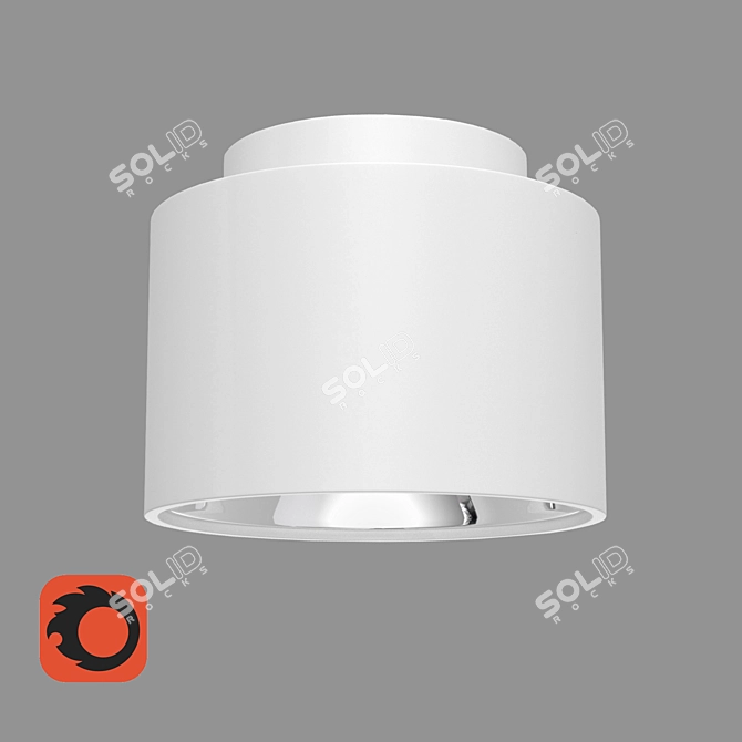 Modern White GX53 Overhead Light 3D model image 1