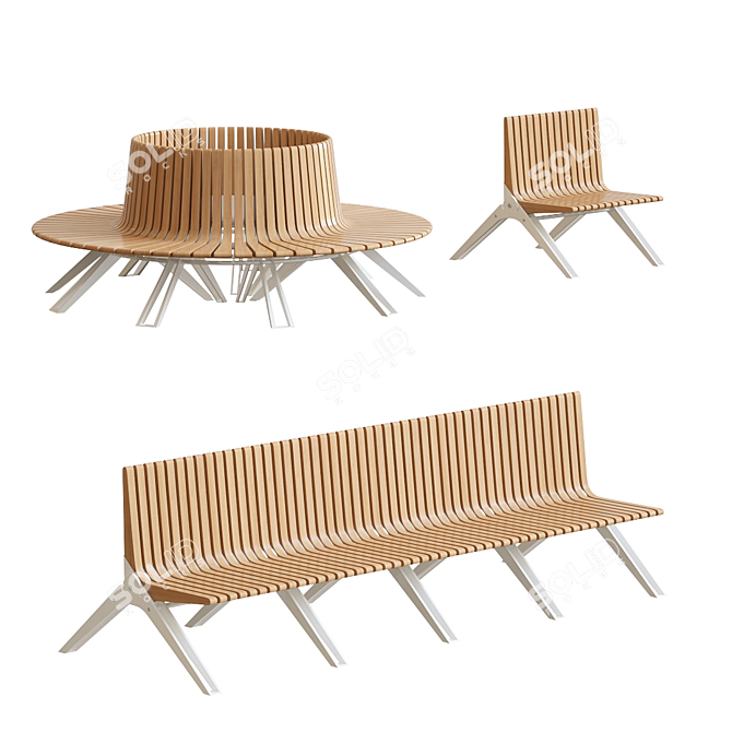 Luxury Accoya Garden Furniture 3D model image 1