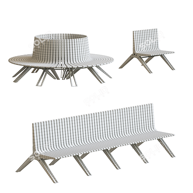 Luxury Accoya Garden Furniture 3D model image 2