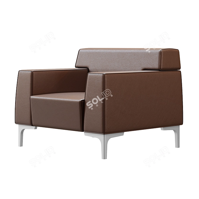 Luxury Jera Lounge Armchair: Unparalleled Comfort & Style 3D model image 2