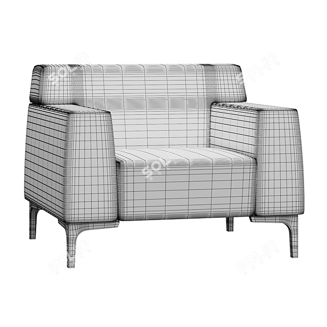 Luxury Jera Lounge Armchair: Unparalleled Comfort & Style 3D model image 3