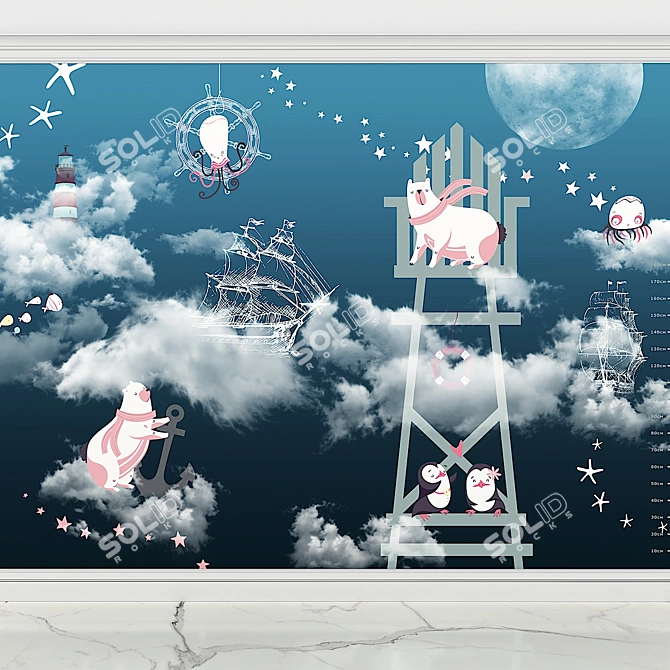 Funny Tour 20727: Playful Wallpapers for Wallstreet 3D model image 1