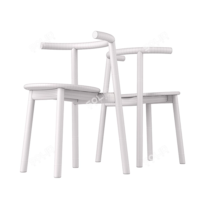 Modern Wood Solo Chair: Sleek Design 3D model image 3