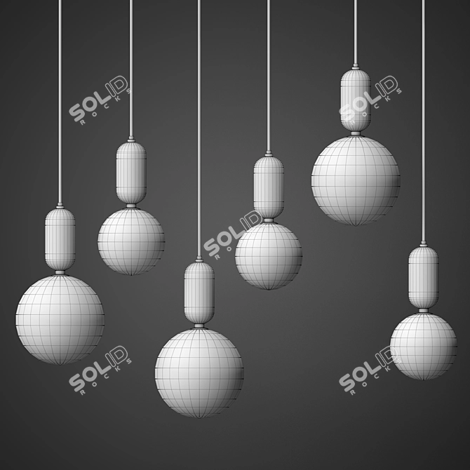 Elegant Aballs Chandeliers - Illuminate Your Space 3D model image 2