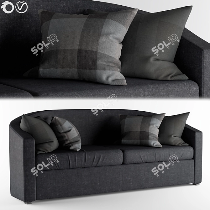Round Two Seater Sofa 3D model image 1