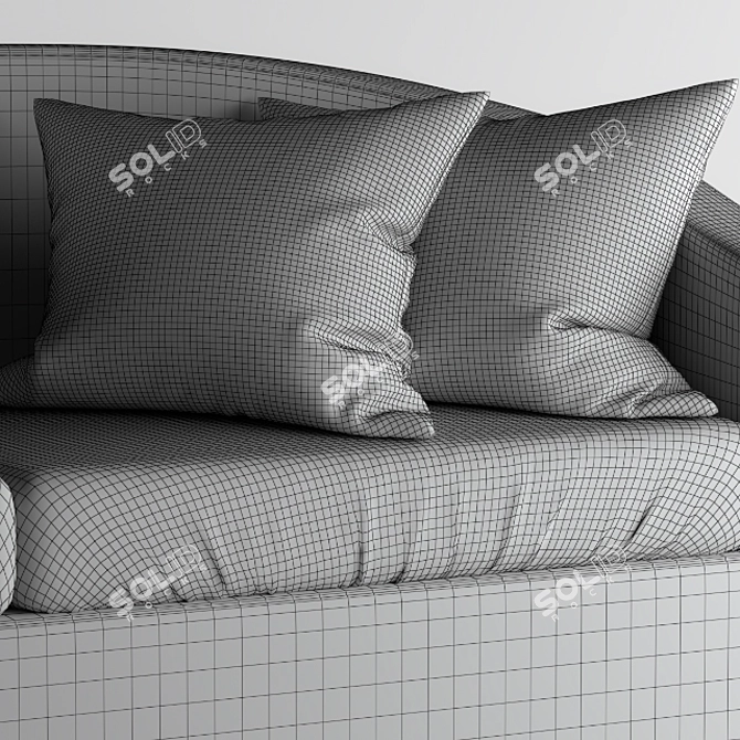 Round Two Seater Sofa 3D model image 2