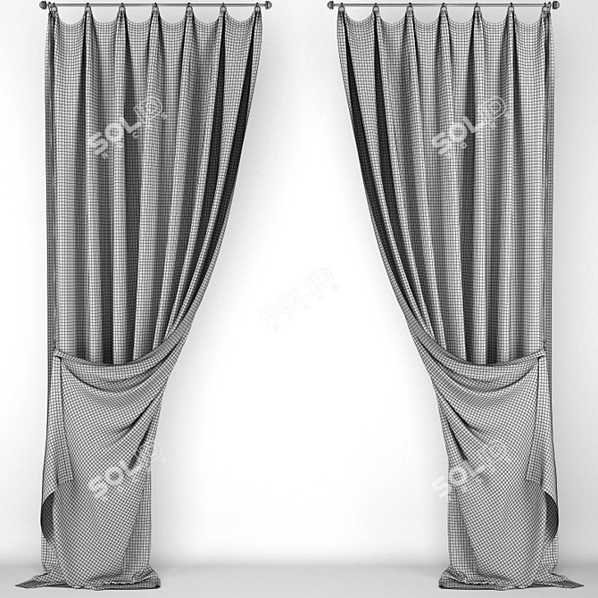 Title: Detailed Model Curtain 3D model image 3